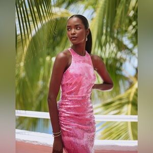 Hutch Perla dress in pink sequins size M - NWT